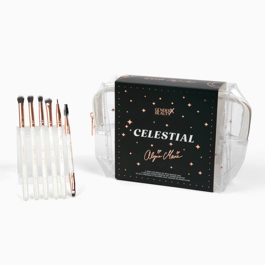 Celestial by Alycia Marie - 6-teiliges Pinselset mit Kosmetiktasche
